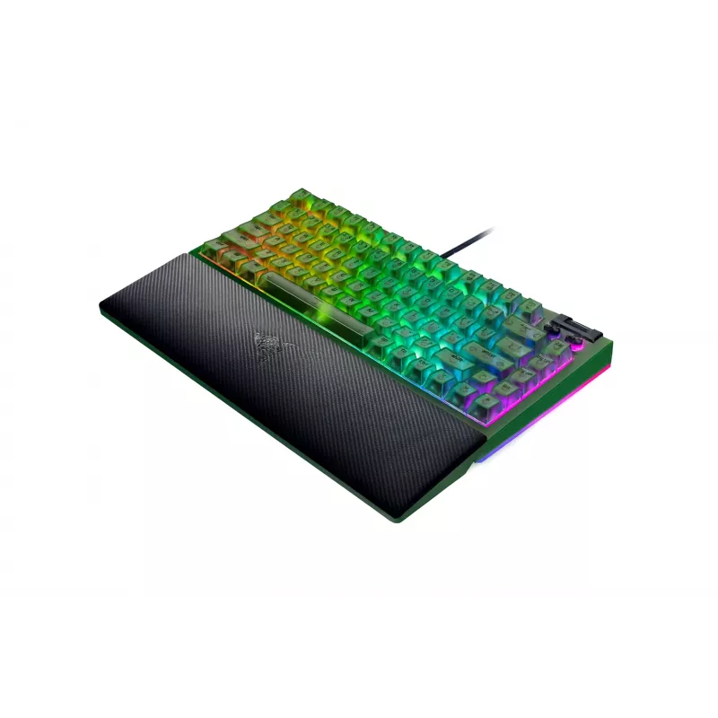 Mechaninė žaidimų klaviatūra Razer BlackWidow V4 75% Phantom Green Edition — laidinė, US išdėstymas, lietiminiai jungikliai