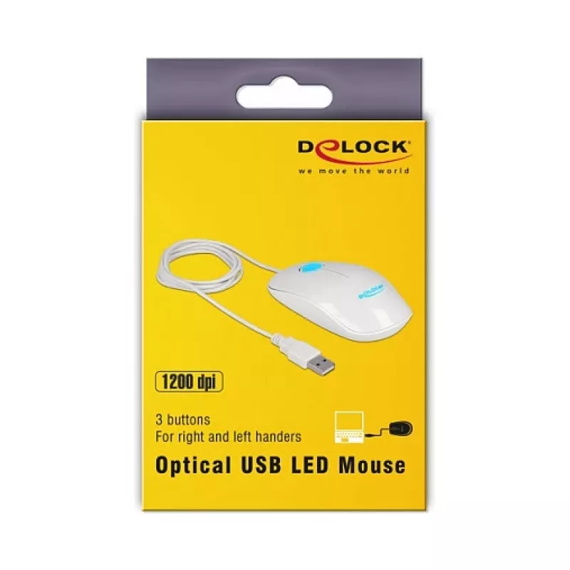 Pelė DeLOCK 12537 USB Type-A optinė 1200 DPI