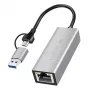 USB-A/-C prie 2,5G Ethernet adapteris, pilkas