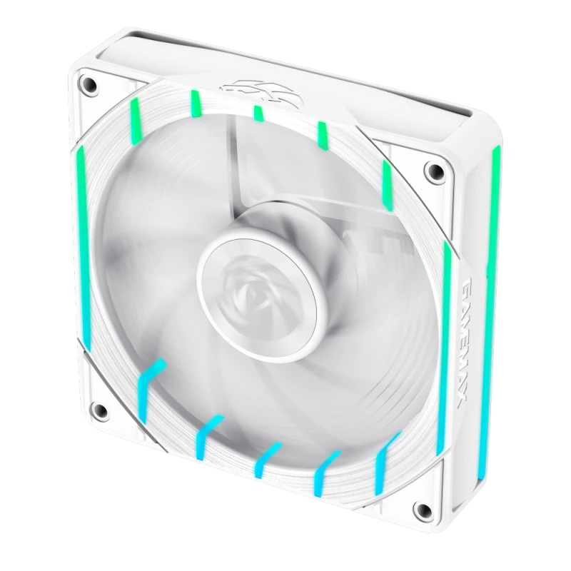 GAMEMAX TORNADO T12 ARGB-RW 120mm baltas atvirkštinės mentės korpuso ventiliatorius