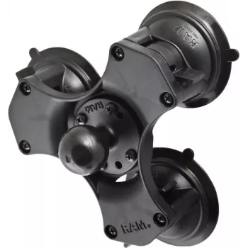 RAM Mounts Twist-Lock trigubo siurbtuko pagrindas su 3,81 cm rutuliu juodas