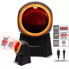 Stalinis brūkšninių kodų skaitytuvas QOLTEC 50857 — 1D/2D, USB, ABS korpusas, juodas, 1,75 m laidas