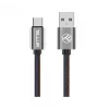 USB duomenų kabelis Tellur USB–Type-C 1 m Denim, pintas 1 m kabelis įkrovimui ir duomenų perdavimui