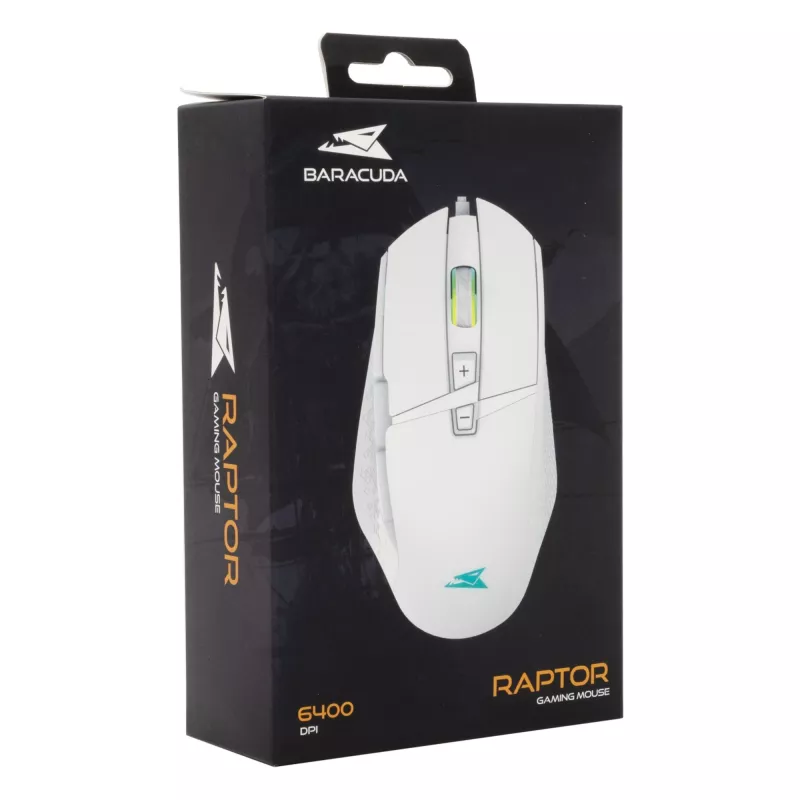 Pelė Baracuda BGM-051 Raptor balta USB