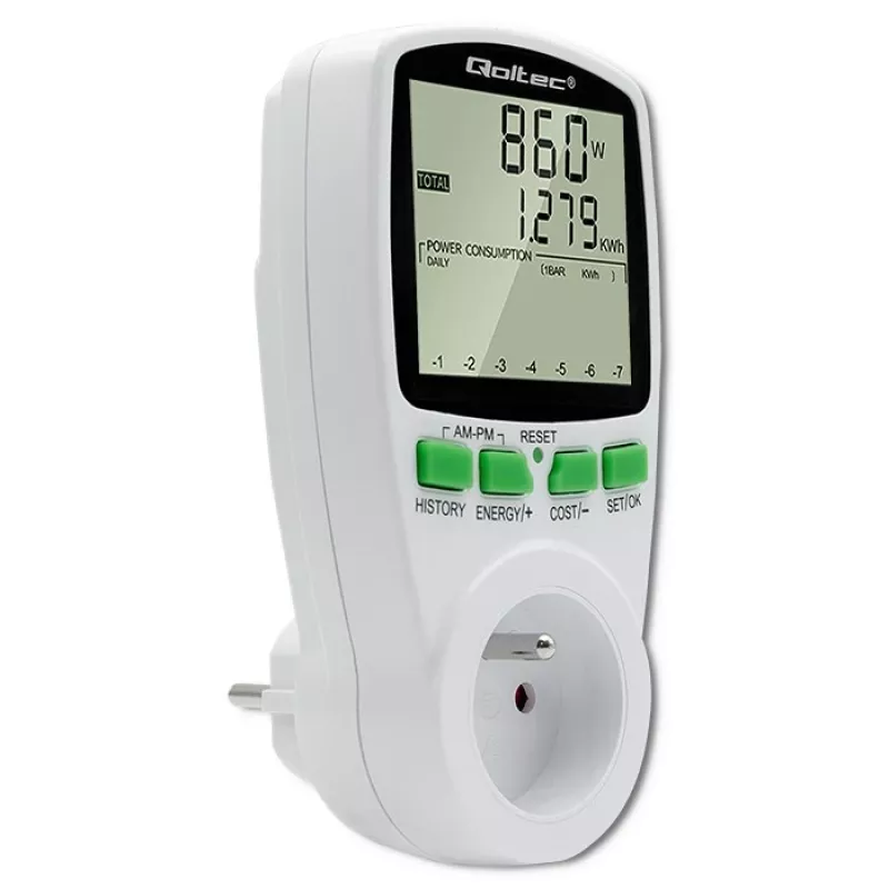 Energijos skaitiklis QOLTEC PM0627 3680W su istorija
