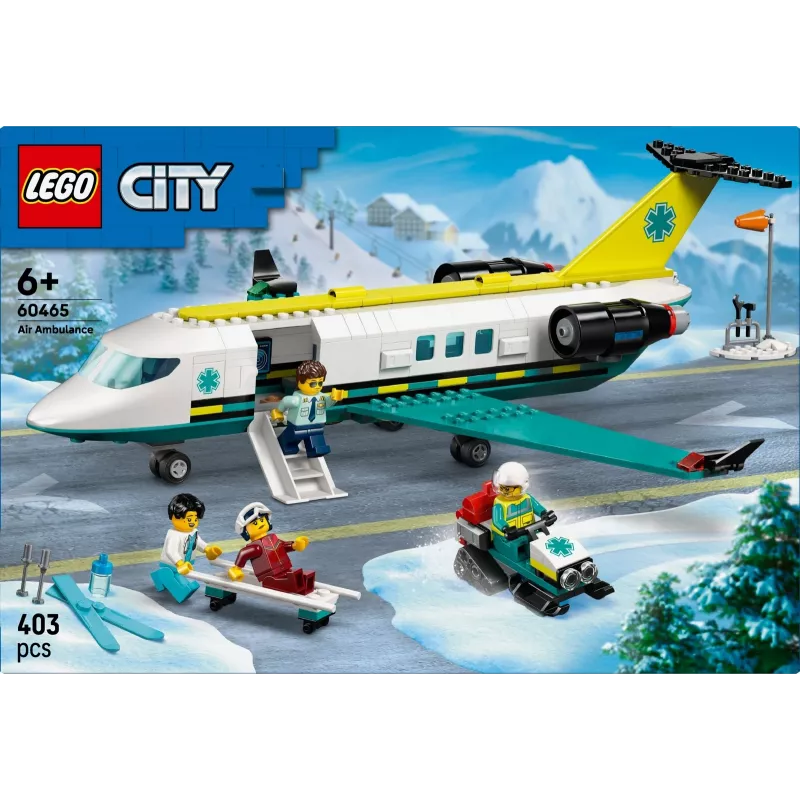 LEGO City Gelbėjimo lėktuvas 60465 – mažas gelbėjimo orlaivio statybos rinkinys, 403 detalės, 4 minifigūrėlės, nuo 6 metų