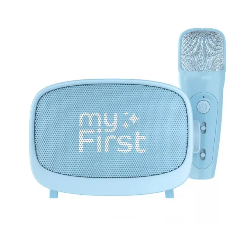Nešiojamas vaikiškas garsiakalbis myFirst Voice 2 (mėlynas) – belaidis garsiakalbis su mikrofonu