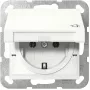 Kištukinis lizdas Schuko GIRA System 55, baltas, gylis 29 mm
