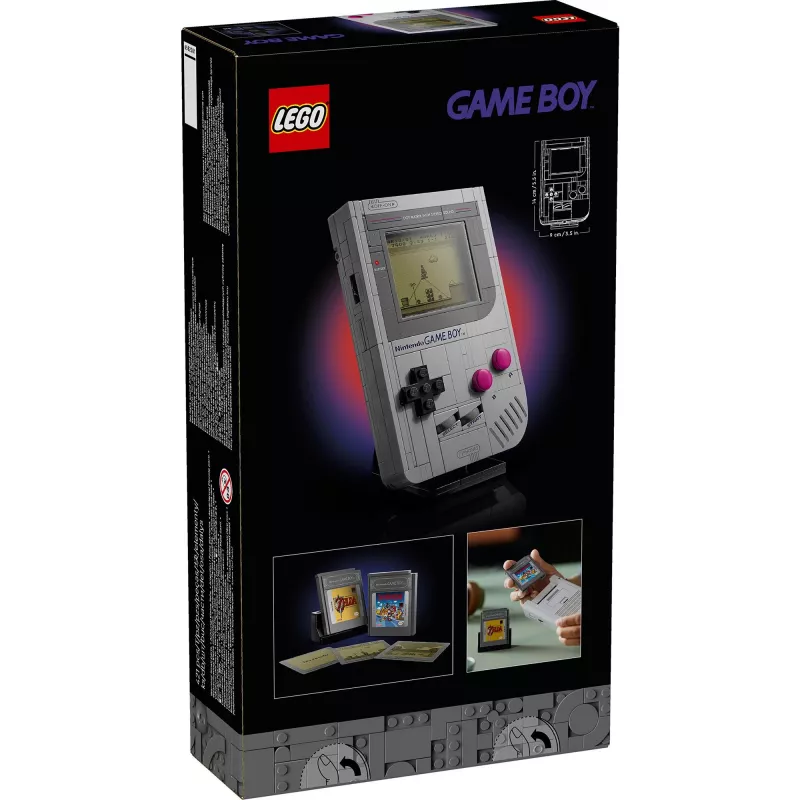 LEGO Retro Dizaino Konstruktorius Game Boy 72046 – detali modelio kopija, stovas eksponavimui
