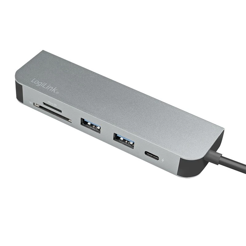 LogiLink UA0343 USB-C kelių prievadų jungtis aliuminis USB 3.2 2nd Gen