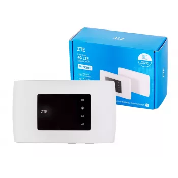 Maršrutizatorius ZTE MF920C – LTE 4G (800/900/1800/2100/2600 MHz), WLAN 150 Mbps, 2000 mAh baterija, baltas