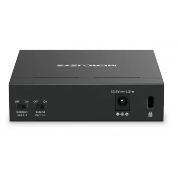 Mercusys 5 prievadų gigabitinis darbalaukio tinklo jungiklis su 4 PoE+ prievadais