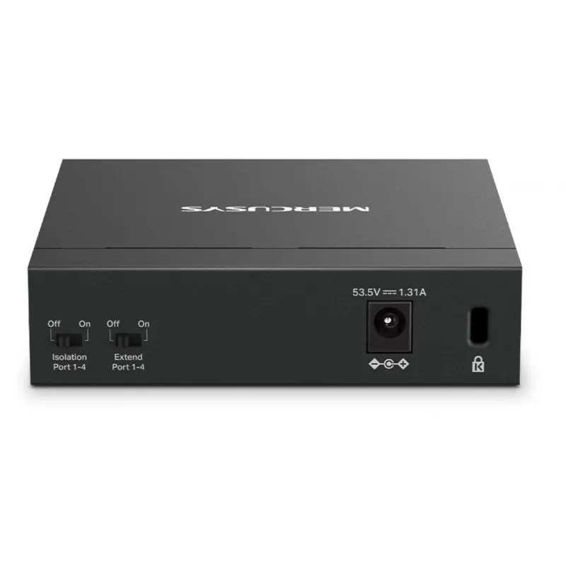 Mercusys 5 prievadų gigabitinis darbalaukio tinklo jungiklis su 4 PoE+ prievadais