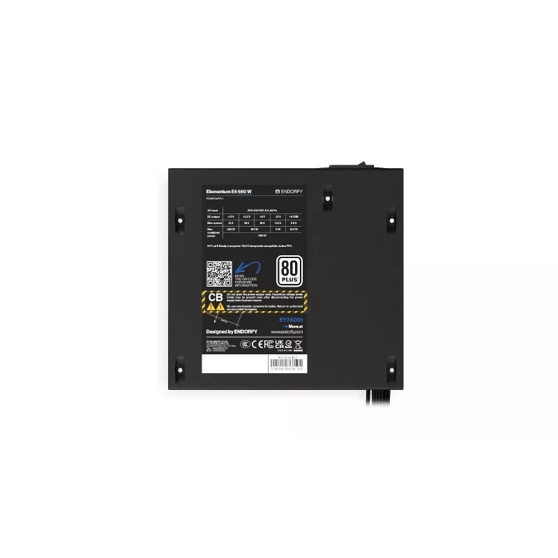ENDORFY Elementum E5 550W maitinimo blokas, 24-pin ATX, ATX, juodos spalvos