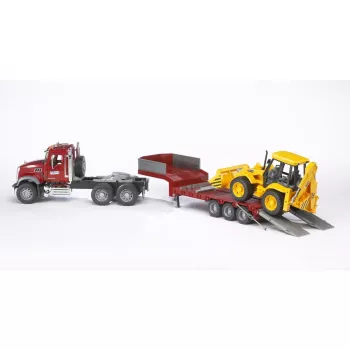 BRUDER BR-02813 Žemas vežimėlis su JCB 4CX priedu, ABS konstrukcija, įvairiaspalvis