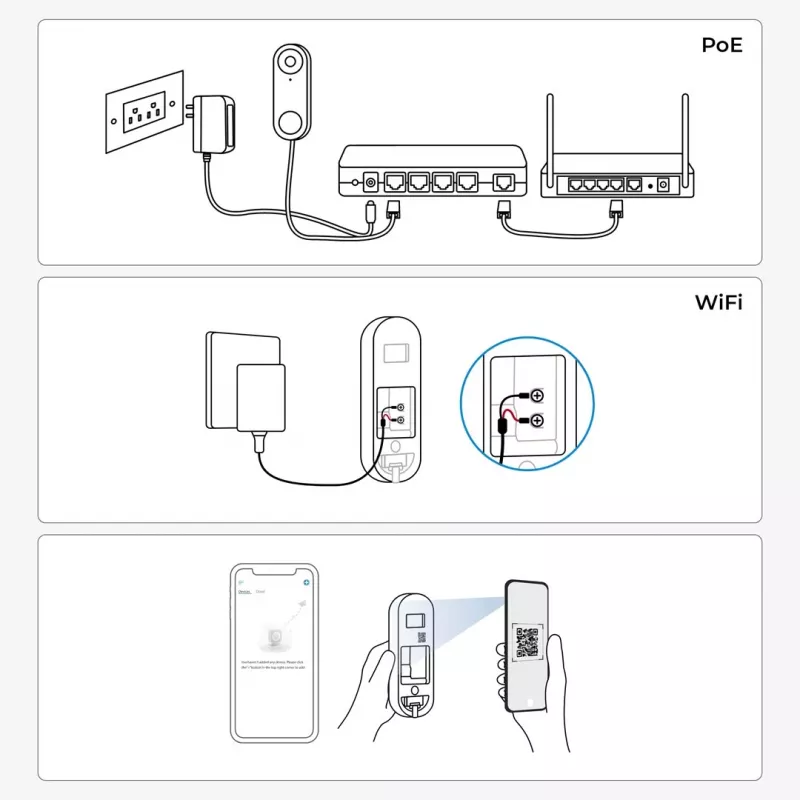 Reolink D340W – 5MP vaizdo durų skambutis su garsiniu signalu, 2,4/5 GHz Wi-Fi, asmens aptikimu, dvipusiu garsu, veikia su NVR