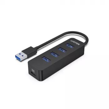UNITEK uHUB Q4 USB 3.2 Gen 1 (3.1 Gen 1) Type-A 5000 Mbit/s Juodas