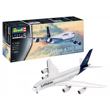 Surinktas modelis Revell Airbus A380-800 Lufthansa Nauja Livery
