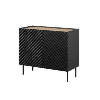 Komoda Cama Meble ONDA 2D 98x45x85 cm, juoda, medžio drožlių plokštės rėmas