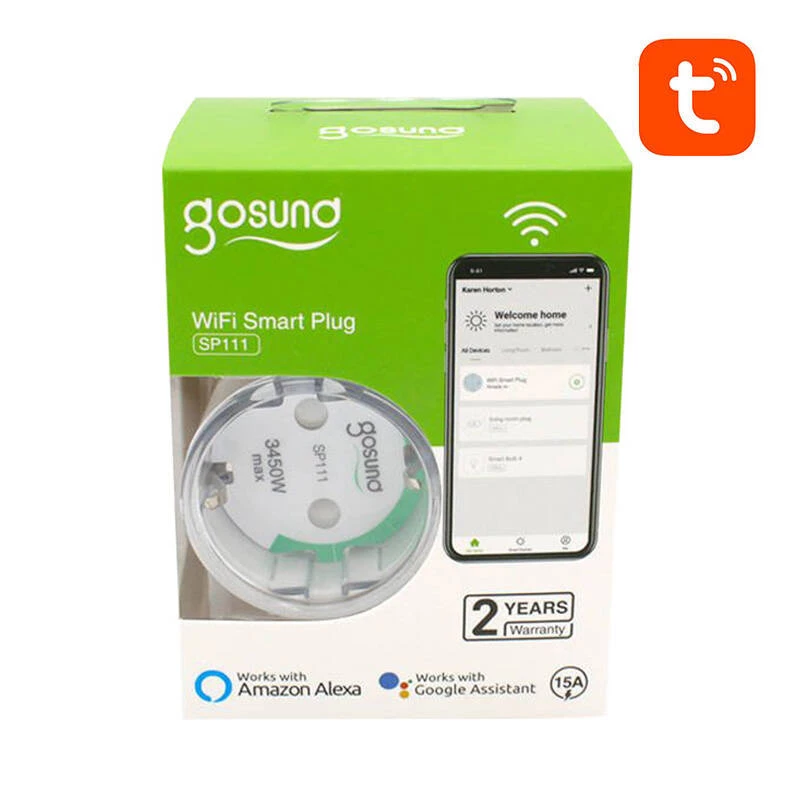 Išmanusis kištukinis lizdas WiFi Gosund SP111 3680W 16A, Tuya 2 vnt. pakuotė
