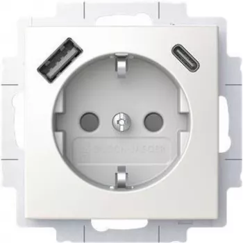 BUSCH JAEGER SCHUKO kištukinis lizdas su USB-A+C 20 EUCB2USBAC-914 (2CKA002011A6298)
