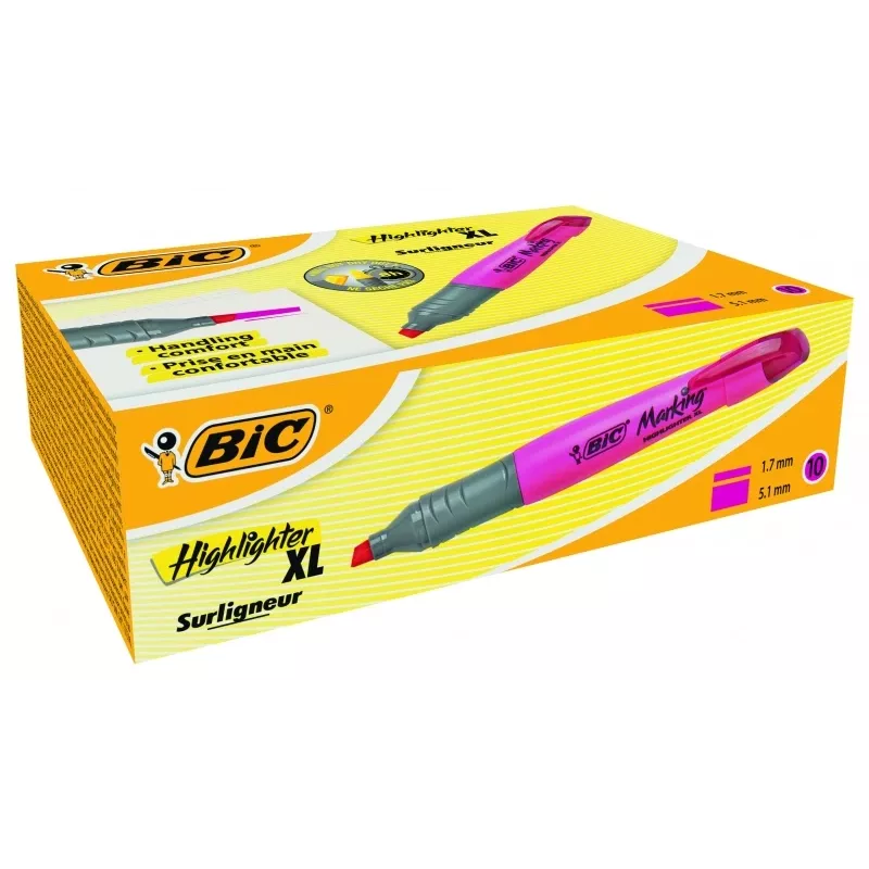 BIC Highlighter XL rožinis, 2-5 mm, dėžutė 10 vnt. 247130