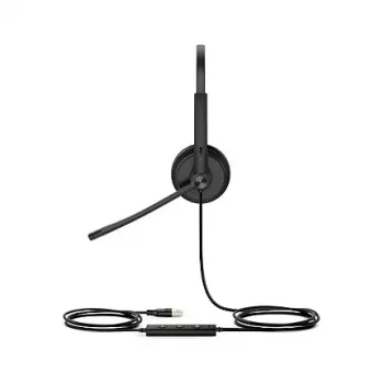 Yealink UH34 SE Lite Dual Teams laidinė ausinė su ausų kilpomis biurui ir skambučių centrui, USB Type-C, juoda