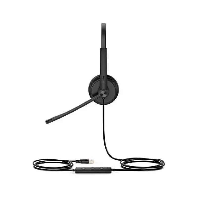 Yealink UH34 SE Lite Dual Teams laidinė ausinė su ausų kilpomis biurui ir skambučių centrui, USB Type-C, juoda