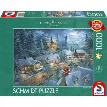 Dėlionė Schmidt Spiele Thomas Kinkade Studios „Santa's Silent Night“ 1000 dalių