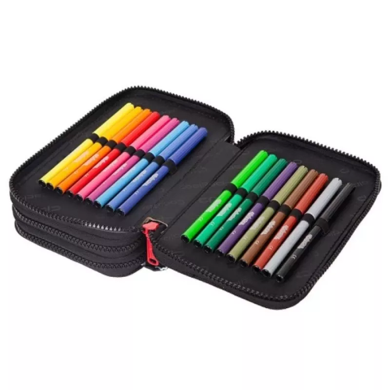 Pieštukinė cool pack Jumper 3 – trijų skyrių organizatorius su meškučio raštu, patvarus audinys