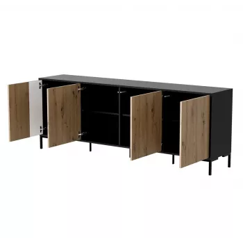 Komoda CAMA MEBLE MERCI 200 x 40 x 74 cm – juoda/artizaninis ąžuolas