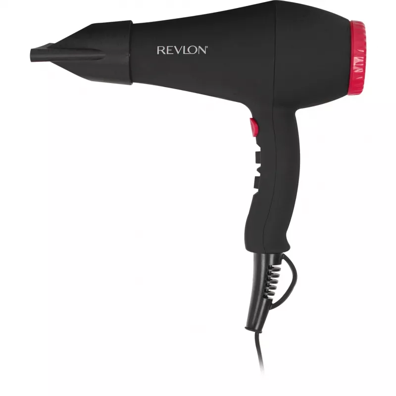 Plaukų džiovintuvas REVLON RVDR5251E 2000 W, joninis, 3 šilumos lygiai, 2 greičiai, šalto oro mygtukas – Juoda/Rožinė