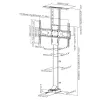 Grindinis TV stovas MACLEAN MC-866 37–65 colių (94–165,1 cm), VESA iki 600×400, maks. apkrova 50 kg, juodas