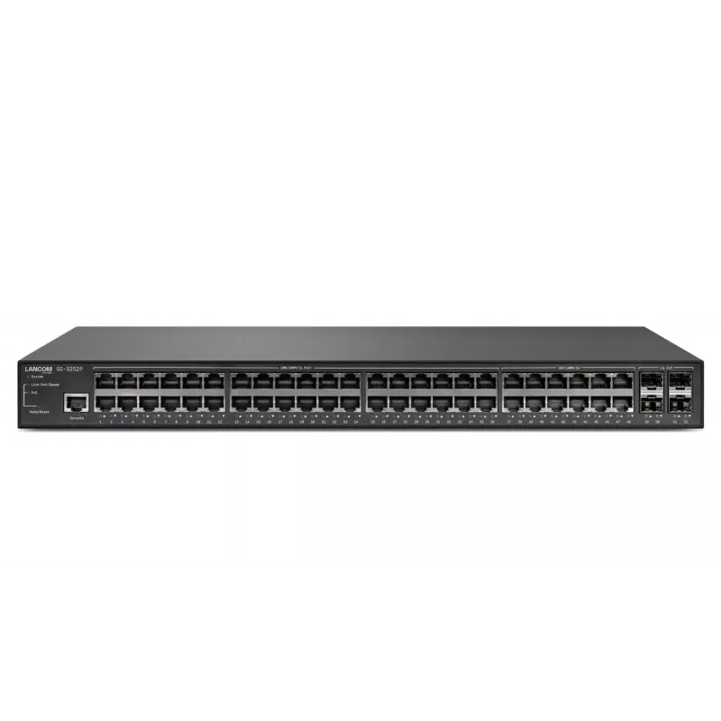 LANCOM GS-3252P valdomas L3 gigabitinis Ethernet (10/100/1000) jungiklis su PoE, 1U, juodas
