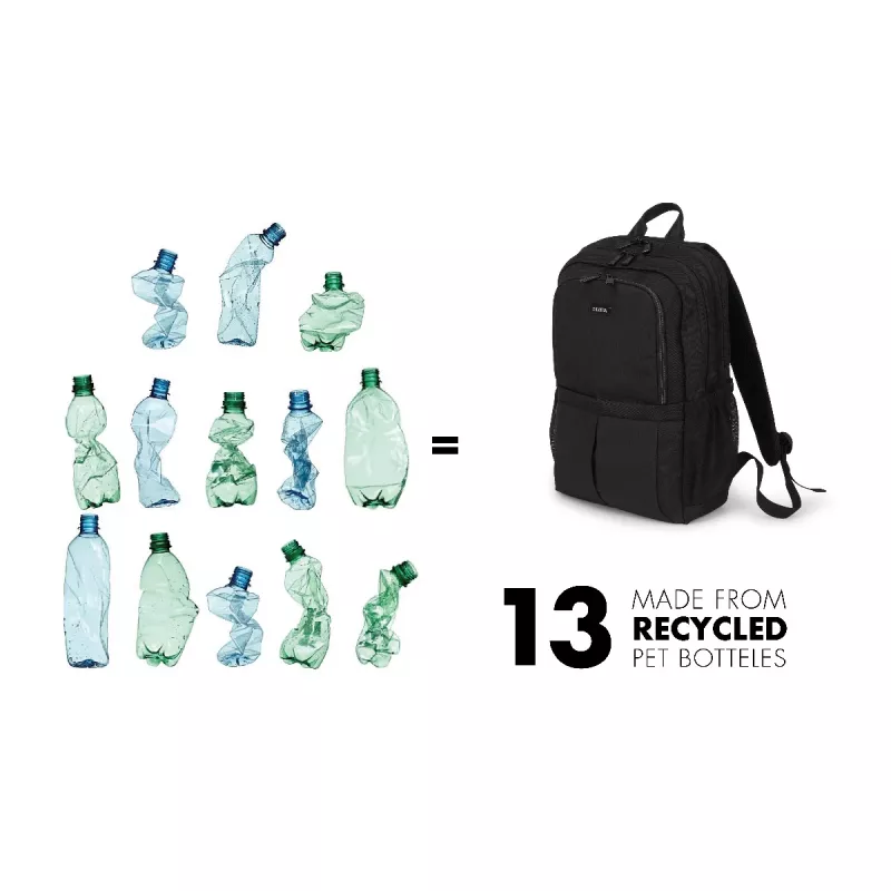 Kuprinė DICOTA D31696 Juoda, iš perdirbto PET