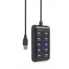 USB šakotuvas Gembird UHB-U2P10P-01 — 10 prievadų USB 2.0