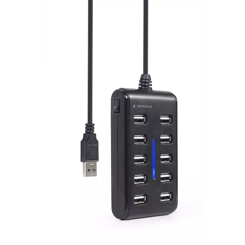 USB šakotuvas Gembird UHB-U2P10P-01 — 10 prievadų USB 2.0