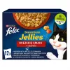 Šlapias kačių ėdalas Purina Nestlé Felix Sensations mišinys — 12×85 g pakeliai, kalakutiena, skumbrė, ėriena, silkė