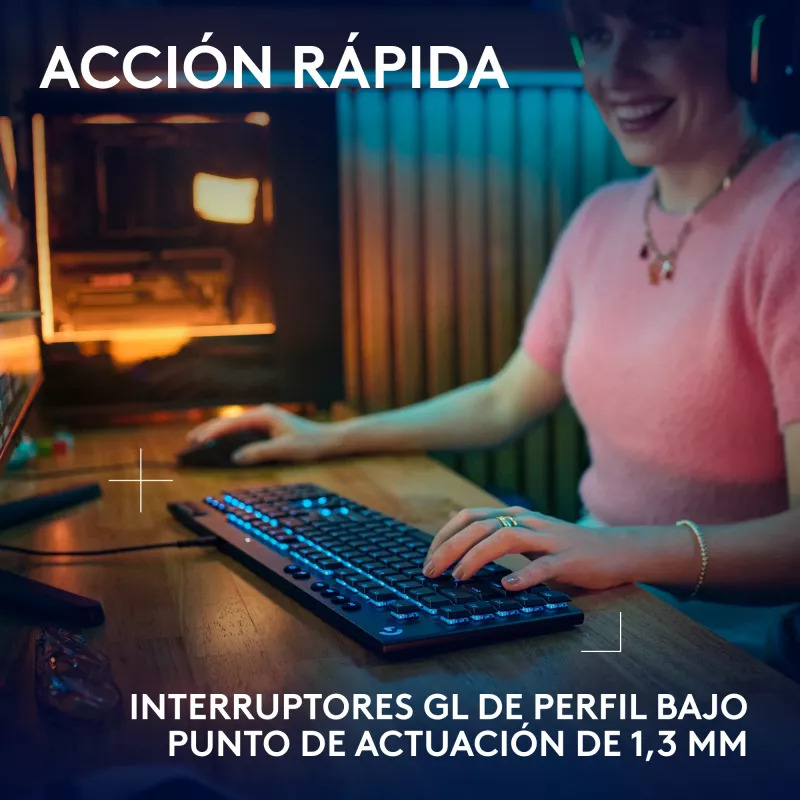 Logitech G915 X Black – laidinis mechaninis žaidimų klaviatūra su RGB apšvietimu