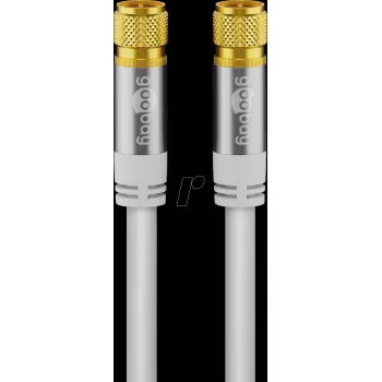 Goobay SAT antenos laidas (135 dB tipas), 4x ekranuotas, 10 m, baltas - auksuotas, F kištukas > F kištukas (70653)