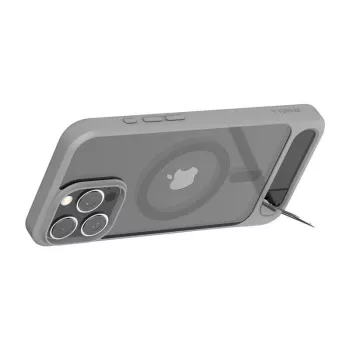 Apsauginis dėklas Torras Pstand Series, skirtas iPhone 16 Pro Max, pilkas, plonas profilis su integruotu stovu