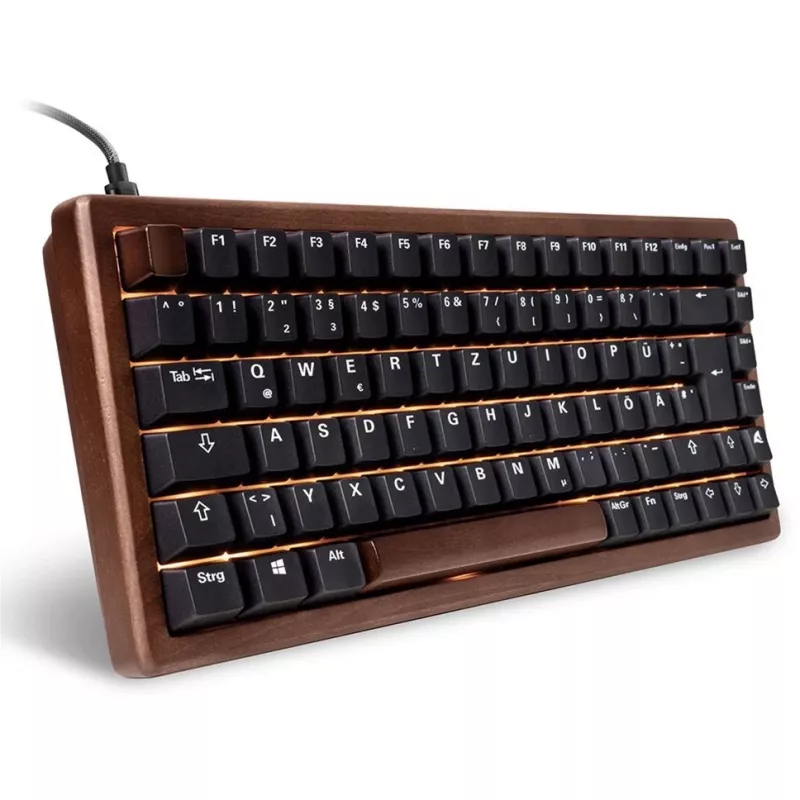 Sharkoon 100068081 Klaviatūra USB QWERTZ Vokiška Juoda Mediena 75%
