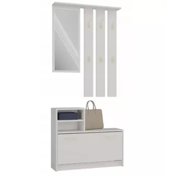 Spintelė batų laikymui VERA Cashmere GS1 — 1800×850×240 mm, su veidrodžiu, 1 lentyna, 6 kabliukais