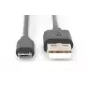 Digitus USB 2.0 jungiamasis laidas [1x USB 2.0 kištukas A - 1x USB 2.0 kištukas Micro-B] 1,80 m juodas Digitus (AK-300127-018-S)