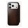 Mobiliojo telefono dėklas Nomad Modern Leather Folio, skirtas iPhone 17 Pro, oda/aliuminis, 16 cm (6,3 colio), rudas, 4 kortelių kišenės
