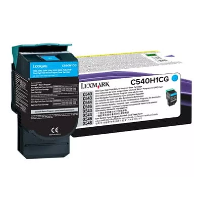 Lexmark C540H1CG tonerio kasetė, skirta C540/C543/C544/C546, žydra, didelio našumo, 2000 puslapių