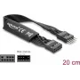 Delock HD Audio Ribbon Extension Cable, 9-pin Header Male to Female, 20 cm, juodas