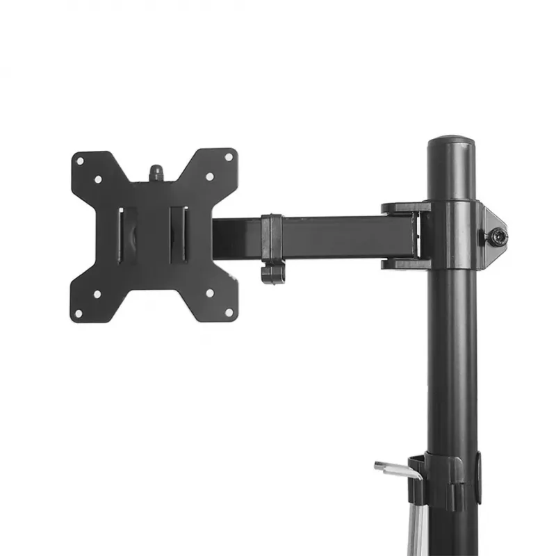 Maclean MC-967 Dvigubas vertikalus monitoriaus laikiklis ant stalo, VESA 100x100, 13-27 colių, 2x 9 kg, milteliniu dažais dengtas, pasukamas ir reguliuojamas