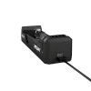 XTAR SC1 vieno lizdo USB-C įkroviklis Li-ion 18650 baterijoms, juodas