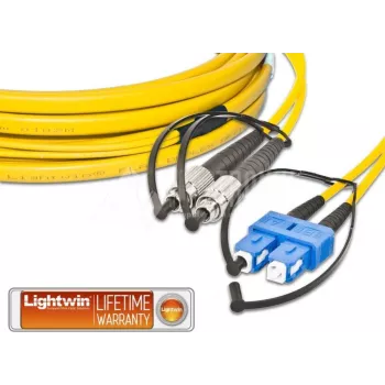 Lightwin LDP-09 FC-SC 15.0 FD šviesolaidinis kabelis 15 m OS2 geltonas